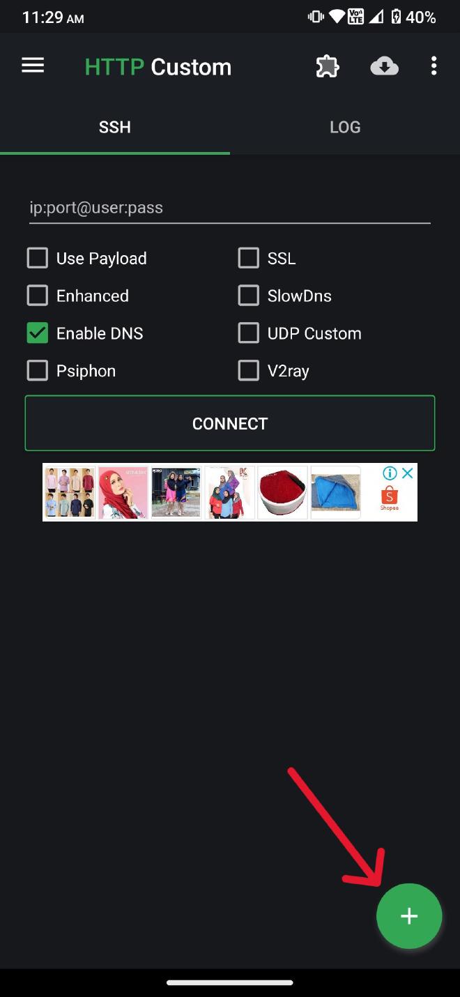 Tap the “+” Symbol